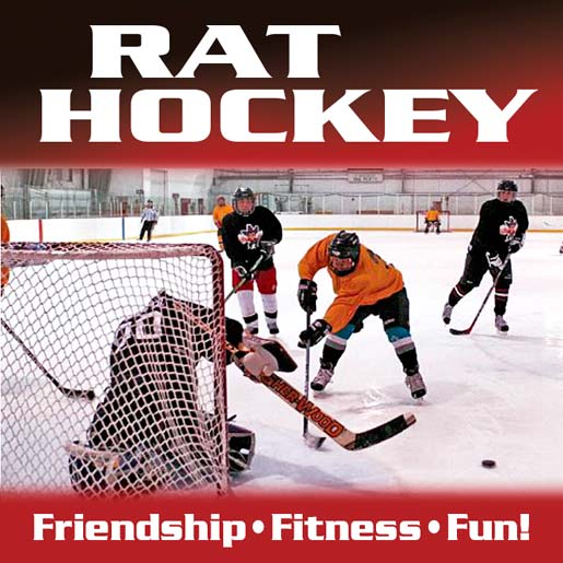 Rat Hockey flyer for Rocket Ice Skating Rink.