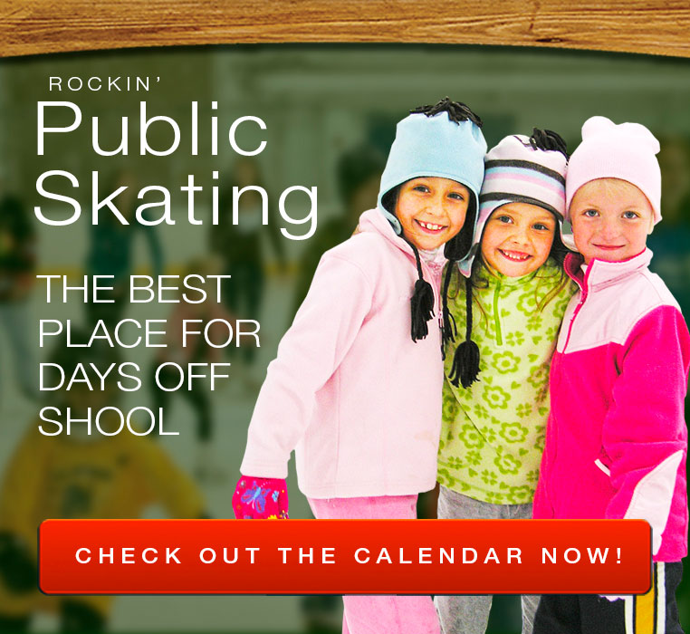 young girls enjoying the fun activity of ice skating at Rocket Ice Skating Rink