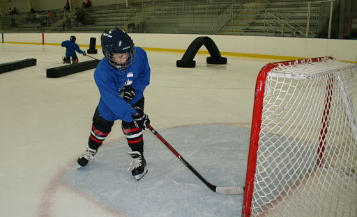 Ice skating rink near Lockport, Rocket Ice - hockey lesson.