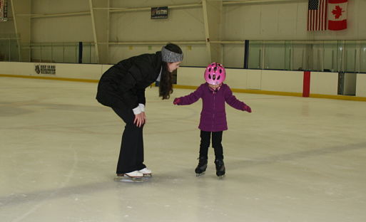Ice skating rink near Naperville, Rocket Ice - ice skating lesson.