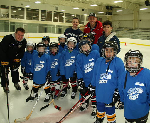 Ice skating rink near Naperville, Rocket Ice - youth hockey group.