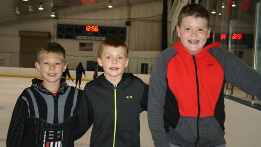 Ice skating rink near Downers Grove - boys having fun while skating.