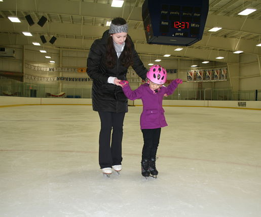 Ice skating rink near Downers Grove - ice skating lesson.