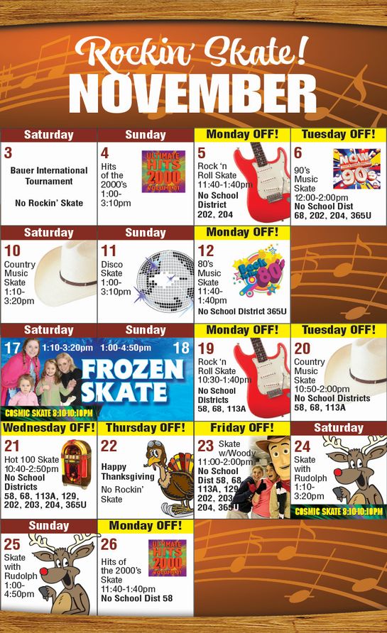 Ice Skating Best Music & Family Fun! See our Calendar!